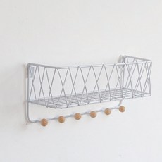 철망형 벽걸이 수납함 대형, 화이트, 1개