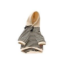 狗狗商店情侶條紋連帽T 寵物用, 黑色的