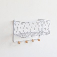 Jowl鐵網型壁掛式收納盒 白色, 1個