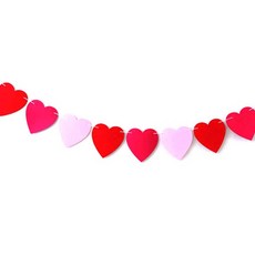 毛氈愛心掛旗 5入, 可愛