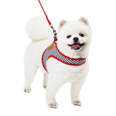 ParisDog Easy Simple 狗狗胸背帶 + 牽繩 L, 紅色, 1套