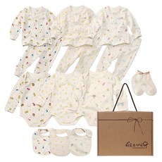 withorganic 嬰兒動物印花服飾組