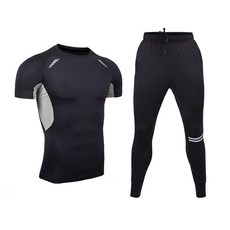 NAYA STYLE 男士健身房短袖 T恤 + 打底褲 M2SET-49-2