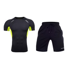 NAYA STYLE 男士健身房短袖T恤 + 短褲 2件組 MSET-01-1