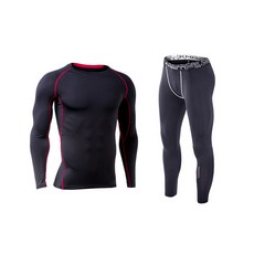 NAYA STYLE 男式健身服長袖 T 恤 + 緊身褲 2件套 M2SET-182-2