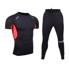 NAYA STYLE 男士健身房短袖 T恤 + 打底褲 2件套 MSET-49-2