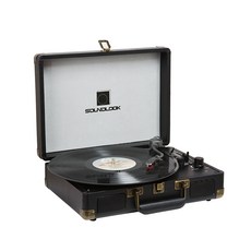 사운드룩 가방형 블루투스 LP턴테이블, SLT-100BT(오레오 블랙)