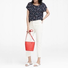 바나나리퍼블릭 여성용 리프 프린트 피코 트림 탑