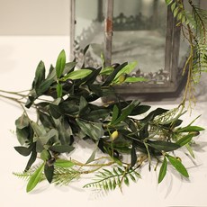 都市庭園 擬真橄欖果枝人造花 2入, 混合顏色, 2個