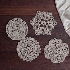 初學者造型針織杯墊DIY組, 1套, 金子