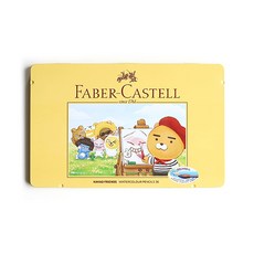 FABER-CASTELL 輝柏 水彩鉛筆可可獅子 + 2 張著色明信片 + 畫筆, 36色