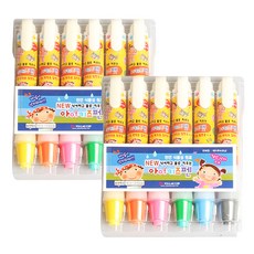 Feelluck 套彩色鉛筆眼孩童筆，用於用水塗寫和擦除, 6色, 2組