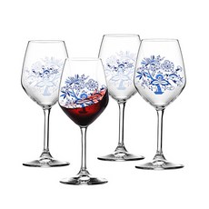 MAZUOKA 圖騰玻璃紅酒杯 4件組, 1組