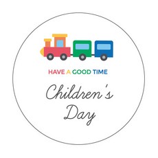 도나앤데코 알록달록 기차놀이 have a good time 5cm원형 스티커, 혼합 색상, 60개입