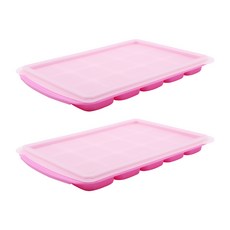 블룸엣홈 실리콘 양념큐브 마늘용기 15구 2p, 핑크