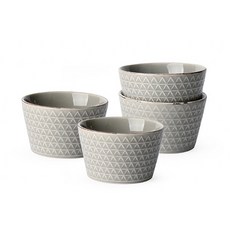 PRELUDE 幾何印花餐碗 4件組, 灰色