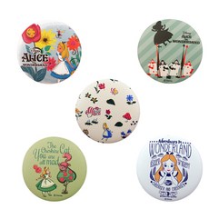 CHILSUNG 迪士尼印花圓鏡 5入, 愛麗絲, 1組