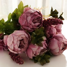 市集風格高級牡丹人造花束, 款式5, 1個