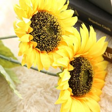 市集風格人造向日葵花束 2入, 混合顏色, 2個