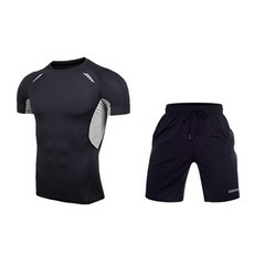 나야스타일 남성용 헬스복 반팔티 + 반바지 세트 M2SET-47-2