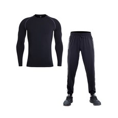 NAYA STYLE 男士健身房長袖 T恤 + 訓練褲套裝 M2SET-158-4