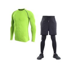 NAYA STYLE 男款運動長袖T恤+短褲內搭長褲 M2SET-159-1