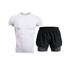 나야스타일 남성용 헬스복 반팔티 + 반바지 세트 M2SET-37-3