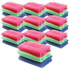 Sunwooland 超細纖維棋盤格抹布 中型 隨機出貨, 50個, 50入