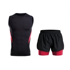 나야스타일 남성용 헬스복 나시 + 반바지 세트 M2SET-99-2