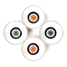 costaverde 雛菊圖案圓盤組 藍色 2入+棕色 2入, 1套, 混色