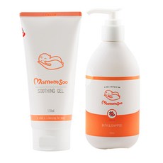 MamomSoo 孩童用保濕護膚凝膠 150ml+沐浴洗髮乳 300ml, 1組
