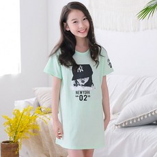 jackid 女童透氣紐約女孩短袖長版T恤