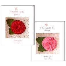 MOMO 盛開康乃馨胸針 + 卡片, 2個裝, 顏色隨機