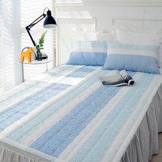 스코홈 빅리플 여름 침대패드 논슬립, 마린블루