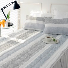 SCOHOME 大波紋夏季防滑床墊, 海洋灰