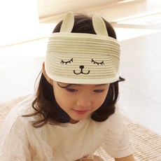 woojooi 女童睡睡兔草編遮陽帽