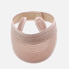 Woojooi 女童兔耳造型草編空頂遮陽帽