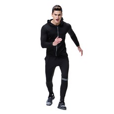 Naya Style 男性健身服 連帽拉鍊外套+運動褲 2件組 M2SET-112