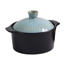 PRELUDE 雙柄陶瓷耐熱鍋+蓋子 翡翠綠, 小號（直徑 13.4cm x 高 6.5cm）, 1個