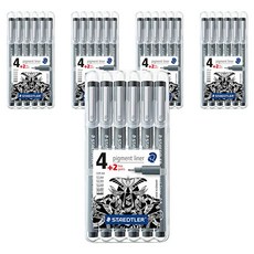 STAEDTLER Pigment liner 308系列防乾耐水代針筆 6入組合, 混色, 5套
