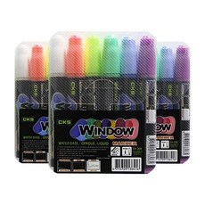 CKS 新雪克 玻璃彩繪麥克筆6色組 S號, 混色, 3套