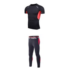 NAYA STYLE 男款運動短袖T恤+內搭長褲套裝 MSET-45-2