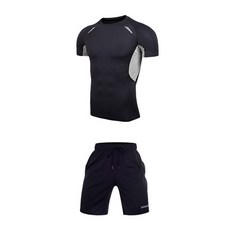 나야스타일 남성 헬스복 반팔티 + 반바지 2종 세트 MSET-47-2