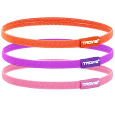 TROVIS 運動髮帶 3入組, 橘色, 紫色, 粉紅色