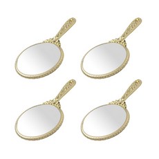 CHILSUNG 圓形造型手拿鏡, 金色, 4入