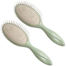 CHILSUNG 風格鐵質氣墊髮梳 大, 橄欖綠, 2個