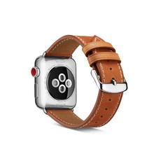 Yoomple Apple Watch 3/4/5 經典簡約皮革錶帶 (相容38/40mm), 棕色, 1個