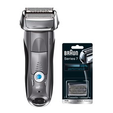 BRAUN 시리즈7 전기면도기 7855s + 70s 면도기날, 프리미엄 그레이