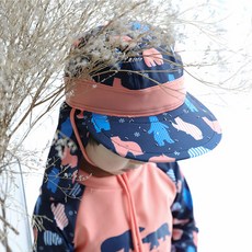 JOY MULTI 男童小熊印花綁帶遮陽帽