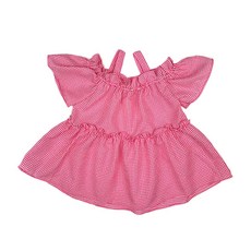 WISHKIDS 女童格紋花邊襯衫